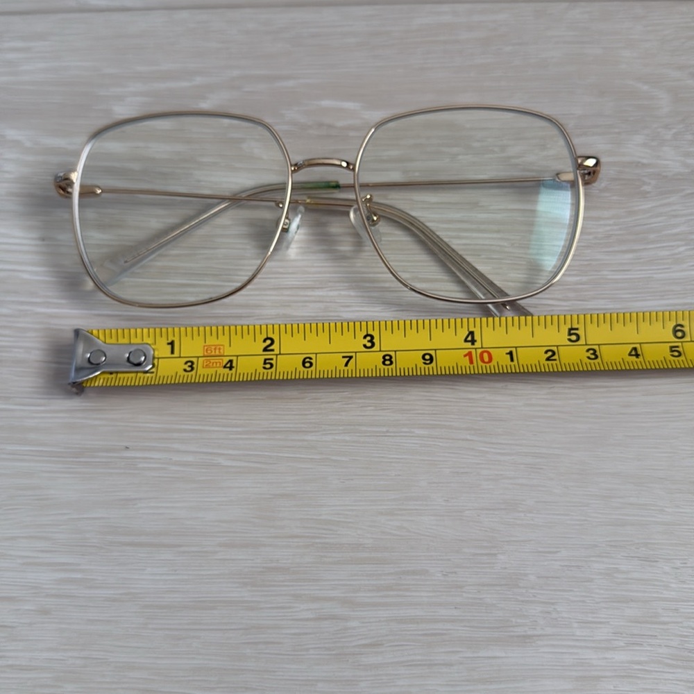 Gold Metal Oversized Women’s Glasses with Black Case - Picture 9 of 10